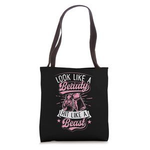 Like A Beauty Hit Like A Beast Karate Kickboxing Girl Tote Bag :)